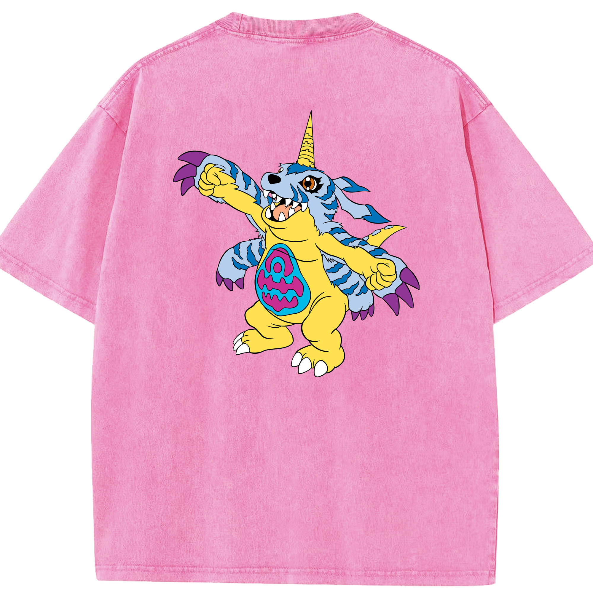 （画像用） Digimon デジタルモンスター/デジモン 綿100% ヴィンテージ風 半袖Tシャツ（背面プリント）
